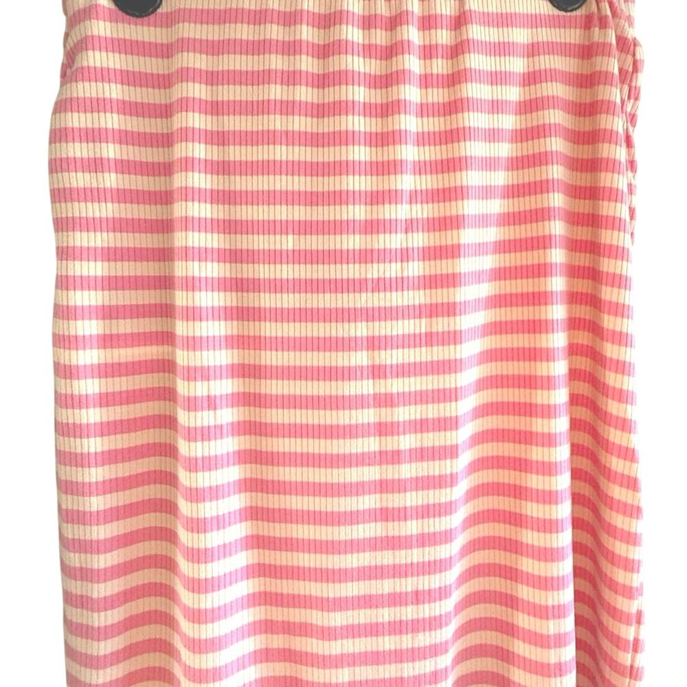 AFRM Pink Striped Ribbed Midi Skirt XS Bodycon Pull On Stretch Y2K Summer - Picture 3 of 5